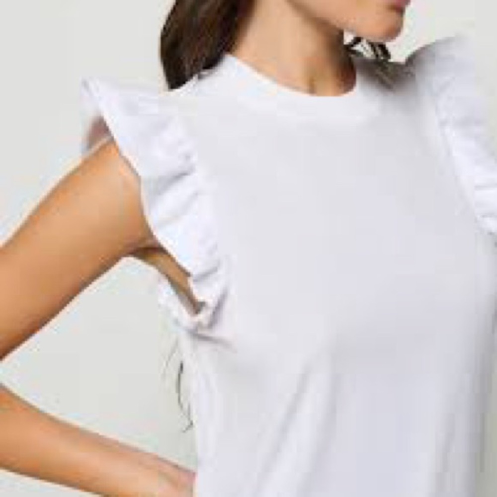 Tuckernuck White Ruffle Sleeve Tank